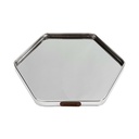 PLATEAU DECO METAL FORME OCTOGONE  "HOME"  25X25 CM MODELE ARGENT