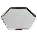 PLATEAU DECO METAL FORME OCTOGONE  "HOME"  28X28 CM MODELE ARGENT