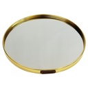 PLATEAU DECO METAL FORME RONDE  "HOME"  30 CM MODELE OR