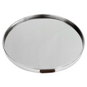 PLATEAU DECO METAL FORME RONDE  "HOME"  30 CM MODELE ARGENT