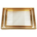 SET 2 PLATEAU DECO MDF + VERRE 40X28 CM &amp; 32X33 CM MODELE OR