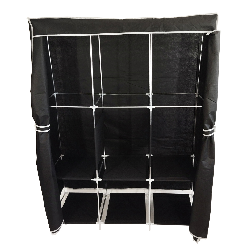 PENDERIE XXL METAL + POLYESTER 175X130X45 CM COULEUR NOIR