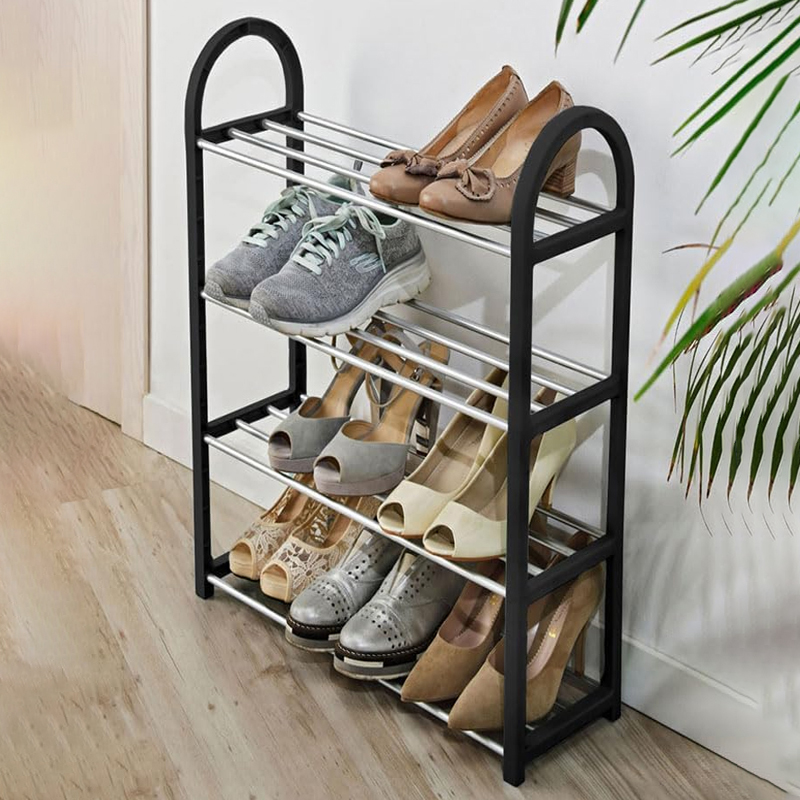 RANGE CHAUSSURES 5 NIVEAUX PLASTIQUE + METAL 74x42x19 cm