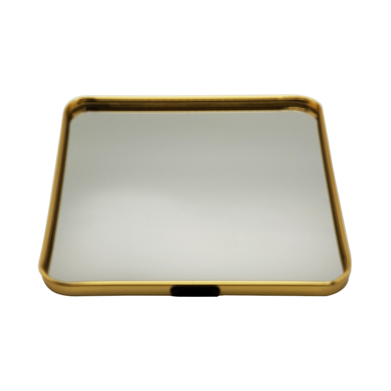 PLATEAU DECO METAL FORME CARRE  25X25 CM MODELE OR