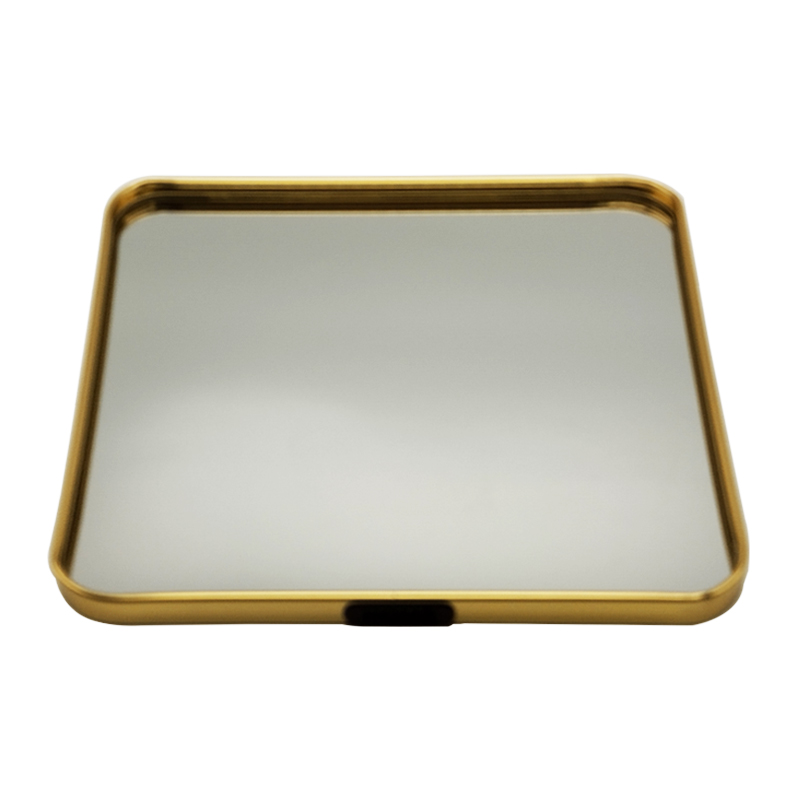 PLATEAU DECO METAL FORME CARRE  29X29 CM MODELE OR