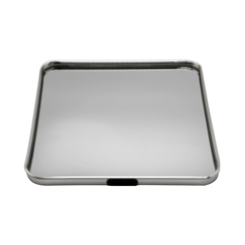 PLATEAU DECO METAL FORME CARRE  20X20 CM MODELE ARGENT