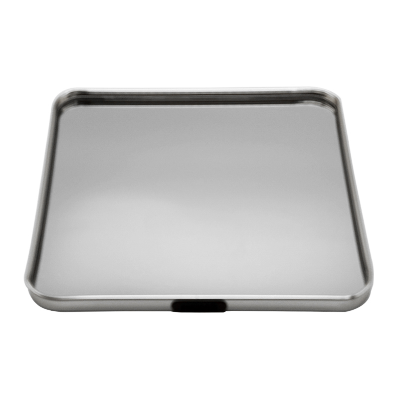 PLATEAU DECO METAL FORME CARRE  25X25 CM MODELE ARGENT