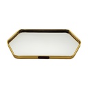 PLATEAU DECO METAL FORME RECTANGULAIRE BORD OCTOGONE  28X14 CM MODELE OR