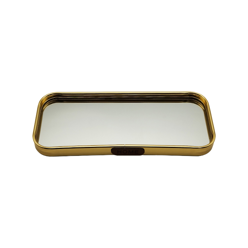 PLATEAU DECO METAL FORME RECTANGULAIRE  30X10 CM MODELE OR