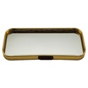 PLATEAU DECO METAL FORME RECTANGULAIRE  35X15 CM MODELE OR