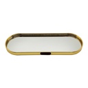 PLATEAU DECO METAL FORME RECTANGULAIRE BORD ROND  30X10 CM MODELE OR