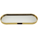 PLATEAU DECO METAL FORME RECTANGULAIRE BORD ROND  35X12 CM MODELE OR