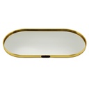 PLATEAU DECO METAL FORME RECTANGULAIRE BORD ROND  40X20 CM MODELE OR