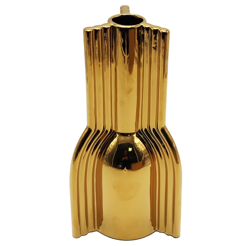 VASE CERAMIQUE 24,5X12,5 CM COULEUR OR