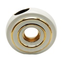 VASE CERAMIQUE 20,5X7X19 CM COULEUR BLANC OR