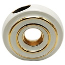 VASE CERAMIQUE 26X9X25 CM COULEUR BLANC OR