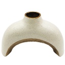 VASE CERAMIQUE 26,5X8,5X18 CM COULEUR BLANC OR