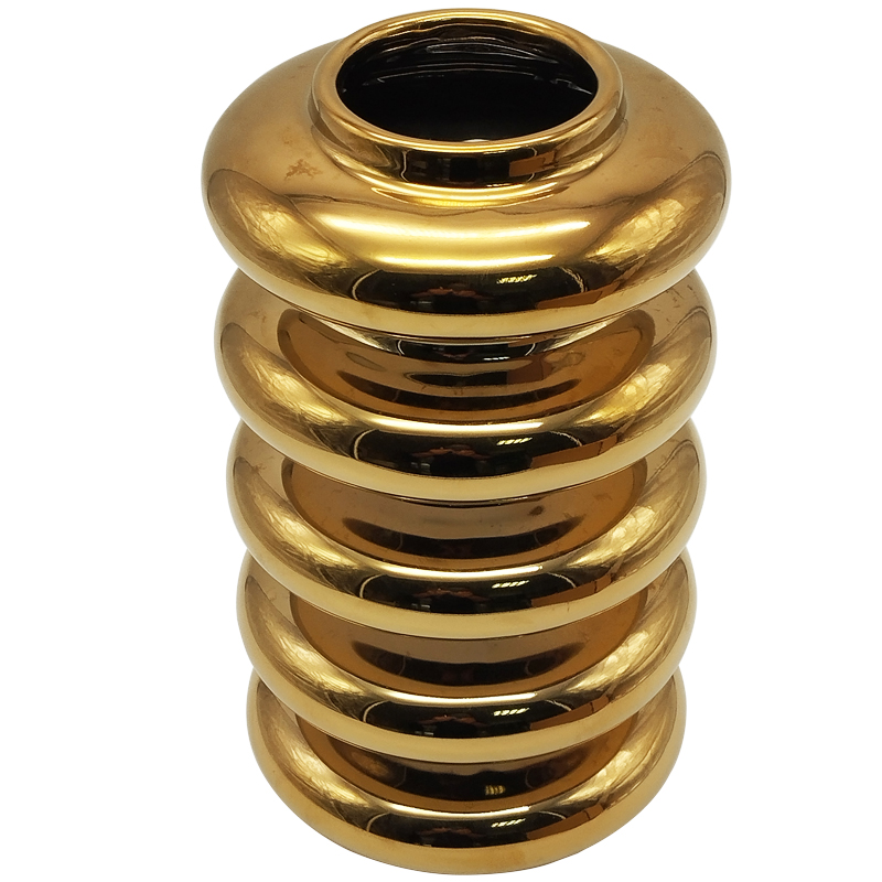 VASE CERAMIQUE 13,5X25 CM COULEUR OR