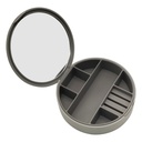 BOITE A BJOUX PLASTIQUE 10X10X3 CM MIX BEIGE / GRIS / BLANC