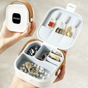 BOITE A BIJOUX 9X9X4 CM PLASTIQUE+SILICONE+SIMILI CUIR MIX MAUVE / BEIGE / BLANC