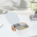 BOITE A BIJOUX 9X9X4 CM PLASTIQUE+SILICONE+SIMILI CUIR MIX MAUVE / BEIGE / BLANC
