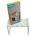 MEUBLE MICRO ONDE 34X50X24 CM METAL COULEUR BLANC