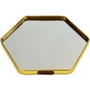 PLATEAU DECO METAL FORME OCTOGONE "HOME" 32X36 CM MODELE OR