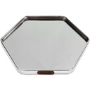 PLATEAU DECO METAL FORME OCTOGONE "HOME" 32X36 CM MODELE ARGENT