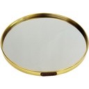 PLATEAU DECO METAL FORME ROND "HOME" 35 CM MODELE OR 