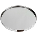PLATEAU DECO METAL FORME ROND "HOME" 35 CM MODELE ARGENT