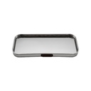 PLATEAU DECO METAL FORME RECTANGULAIRE BORD ROND 30X10 CM MODELE ARGENT