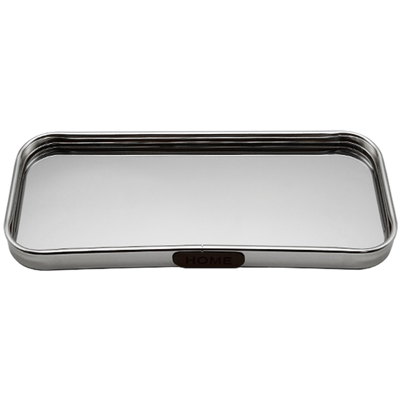 PLATEAU DECO METAL FORME RECTANGULAIRE 40X20 CM MODELE ARGENT