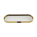 PLATEAU DECO METAL FORME RECTANGULAIRE BORD ROND 22X9.5 CM MODELE OR