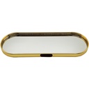 PLATEAU DECO METAL FORME RECTANGULAIRE BORD ROND 35X15 CM MODELE OR