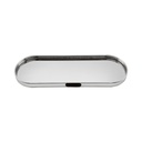 PLATEAU DECO METAL FORME RECTANGULAIRE BORD ROND 22X9.5 CM MODELE ARGENT