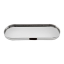 PLATEAU DECO METAL FORME RECTANGULAIRE BORD ROND 30X10 CM MODELE ARGENT