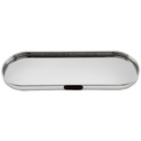 PLATEAU DECO METAL FORME RECTANGULAIRE BORD ROND 35X15 CM MODELE ARGENT