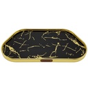 PLATEAU DECO METAL FORME NUAGE 44X24 CM MODELE OR DESIGN MIX MARBRE BLANC/NOIR