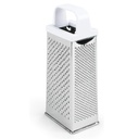 RAPE INOX 21X8 CM 4 FACES COULEUR POIGNEE BLANC
