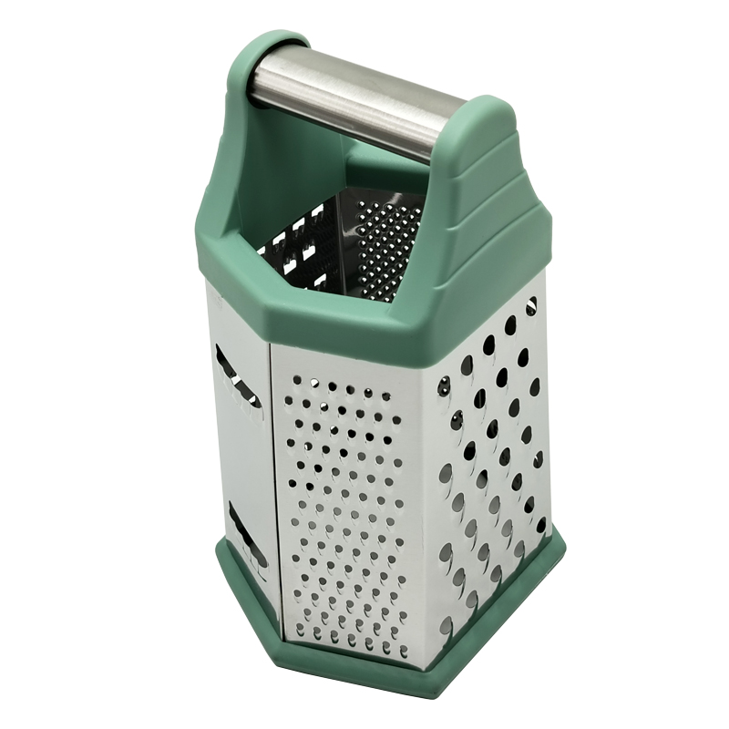RAPE INOX 20X12,5 CM 6 FACES COULEUR POIGNEE VERT