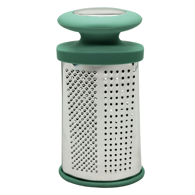 RAPE INOX 24X11X6 CM 6 FACES COULEUR POIGNEE VERT