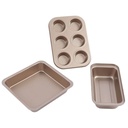 SET 3 PIECES MOULE A CUISSON COULEUR BEIGE