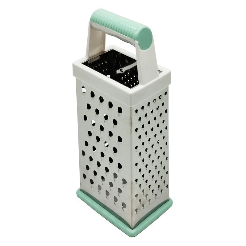 RAPE INOX 24.5X10.5 CM 4 FACES COULEUR POIGNEE VERT/BLANC