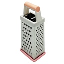 RAPE INOX 21X8 CM 4 FACES COULEUR POIGNEE ROSE