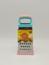 RAPE INOX 24X10 CM 4 FACES COULEUR POIGNEE BLEU/ROSE