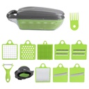 Coupe Légumes Multi-fonctions, lames inox, 33x11x12 cm couleur Gris