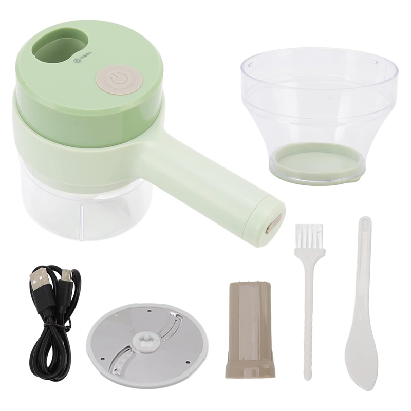 Hachoir électrique (USB), lame inox, 18x11x8 cm couleur Vert