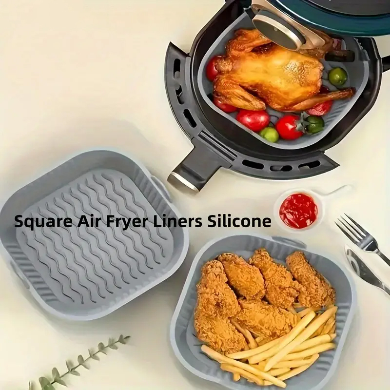 Moule silicone AIR FRYER 22x22 cm mix couleur Bleu / Noir / Gris