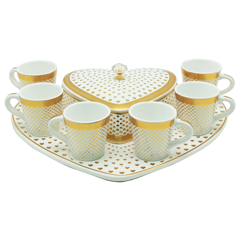 Set 8 pièces en céramique 34x25 cm mix couleur Noir / Blanc
