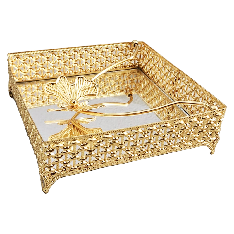 PORTE PAPIER DECO METAL 18X18X5 CM MODELE OR